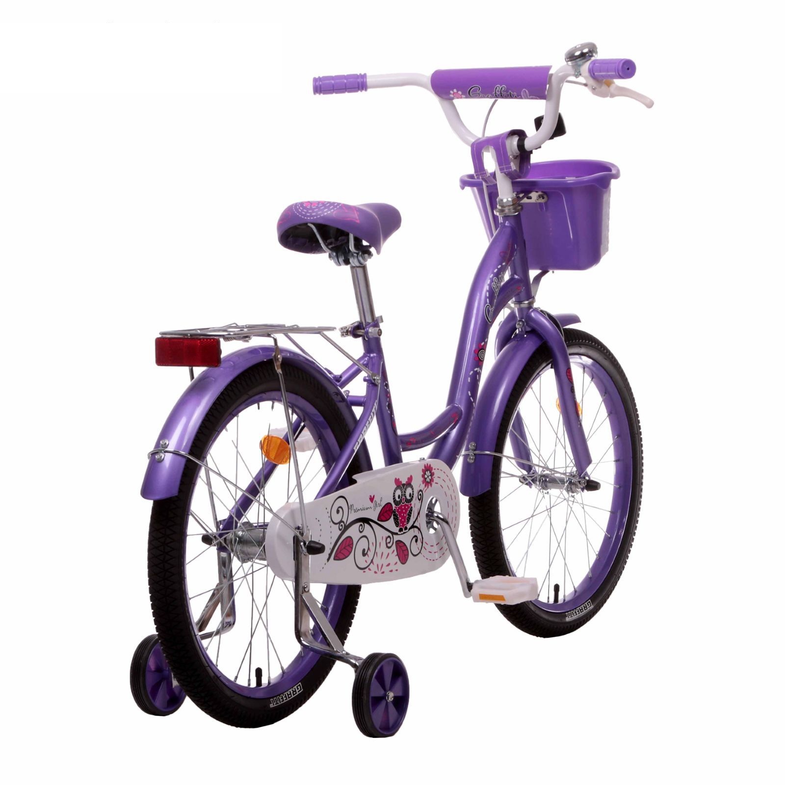 Велосипед детский диаметр 20. Велосипед с корзиной для ребенка. Фиолетовый велосипед. Багажник для детского велосипеда. Детские велосипеды с багажником.