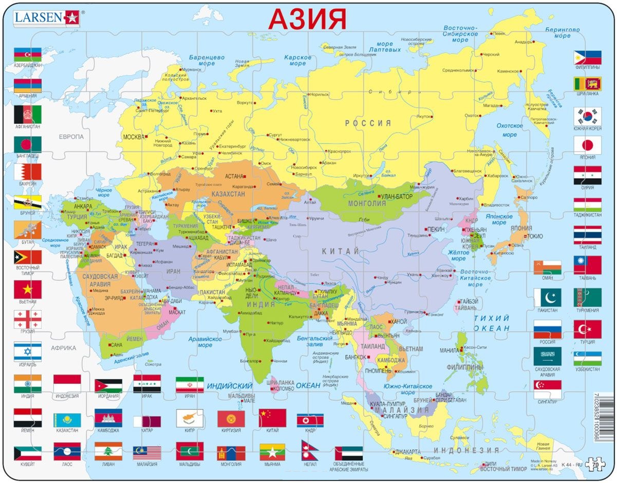 Столицы всех стран карта